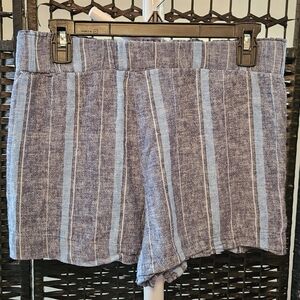 Indigo Rein Linen & Rayon Striped Shorts